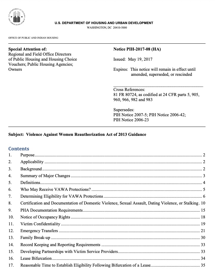 HUD Violence Against Women Reauthorization Act of 2013 Guide | NIWRC